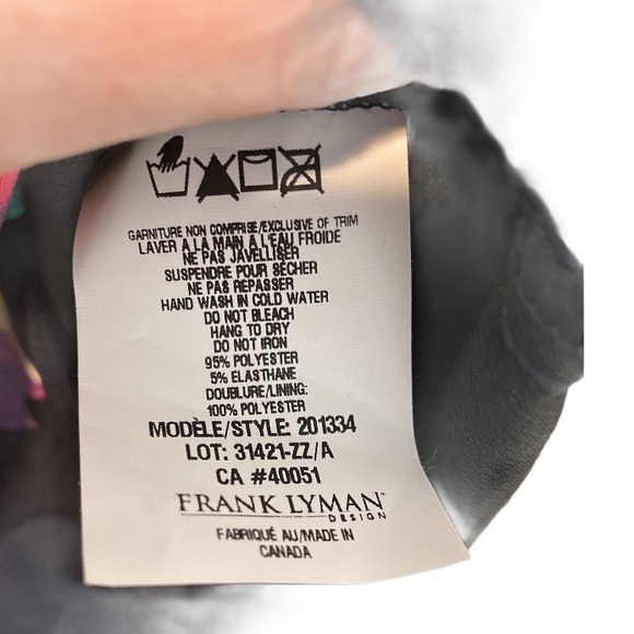 FRANK LYMAN DESIGN Navy Floral Sleeveless Sheath Dress 6 NWT - Picture 7 of 8